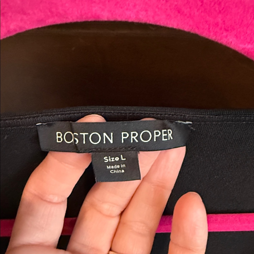 Boston Proper Travel Collection black statement bell lace sleeve dress NWT L - Picture 6 of 11